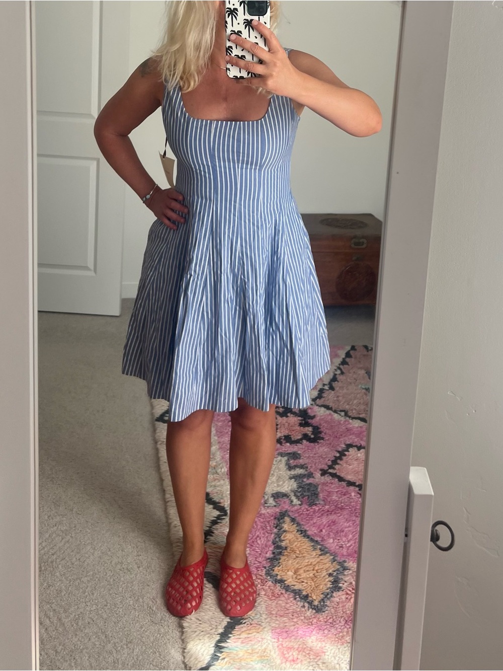 Cynthia Rowley Blue and White Striped Mini Dress